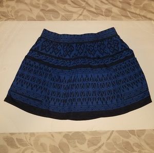 Black & blue tribal short skater skirt
